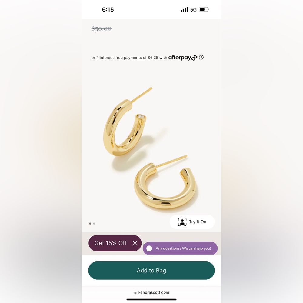 Colette Huggie Earrings in Gold